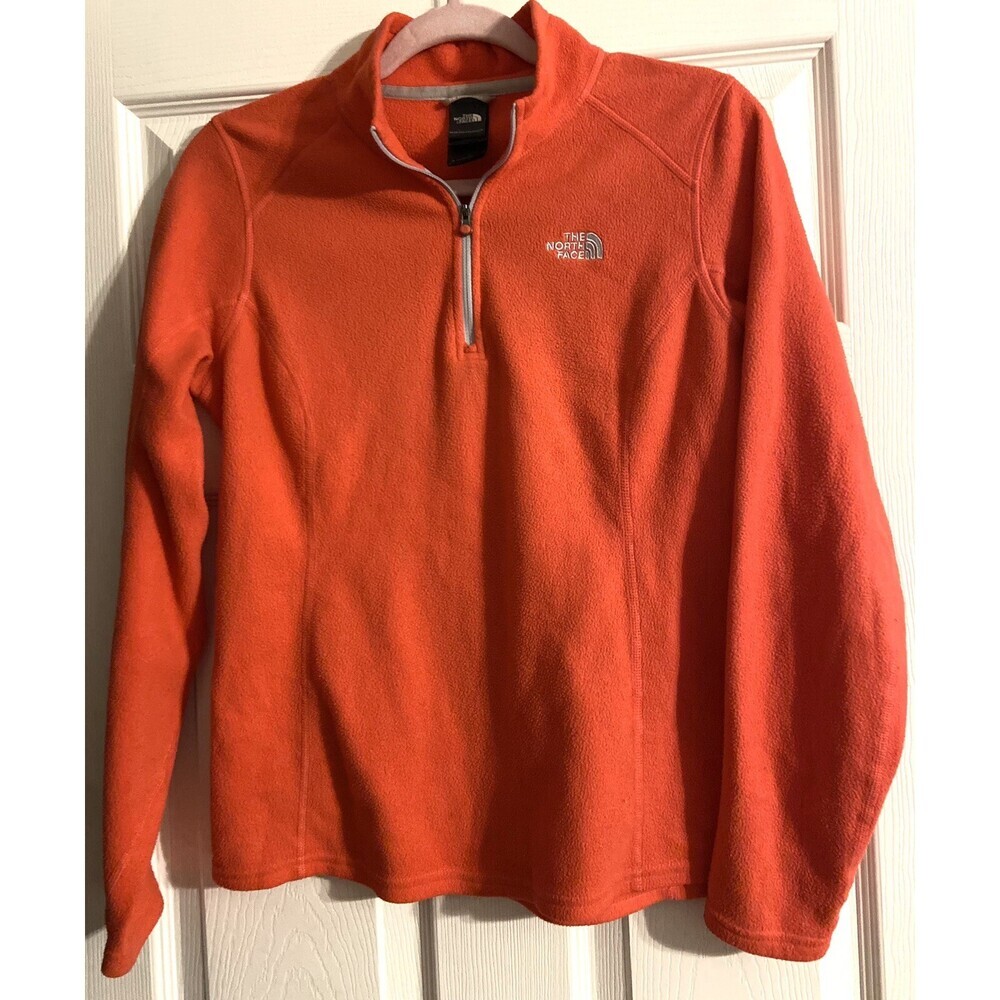 The North Face 1/4 Zip Women's Fleece Size M, Medium Orange, Great Shape